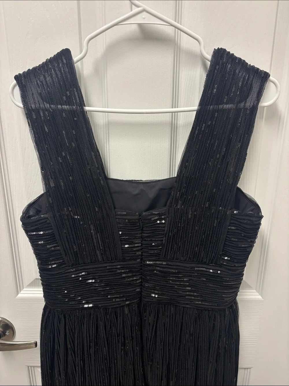 Halston Heritage Black Sequin Pleated Wedding Guest Dress - Picture 8 of 12